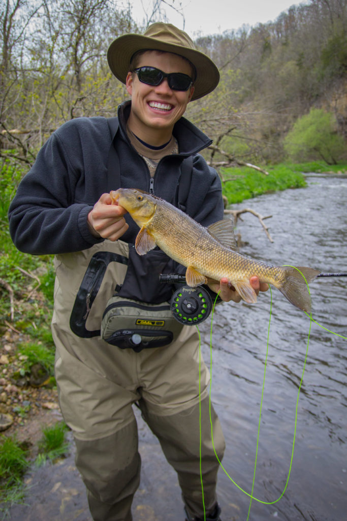 The first fish of the day. We were pretty excited to see the rod bend until we realized it was a sucker.